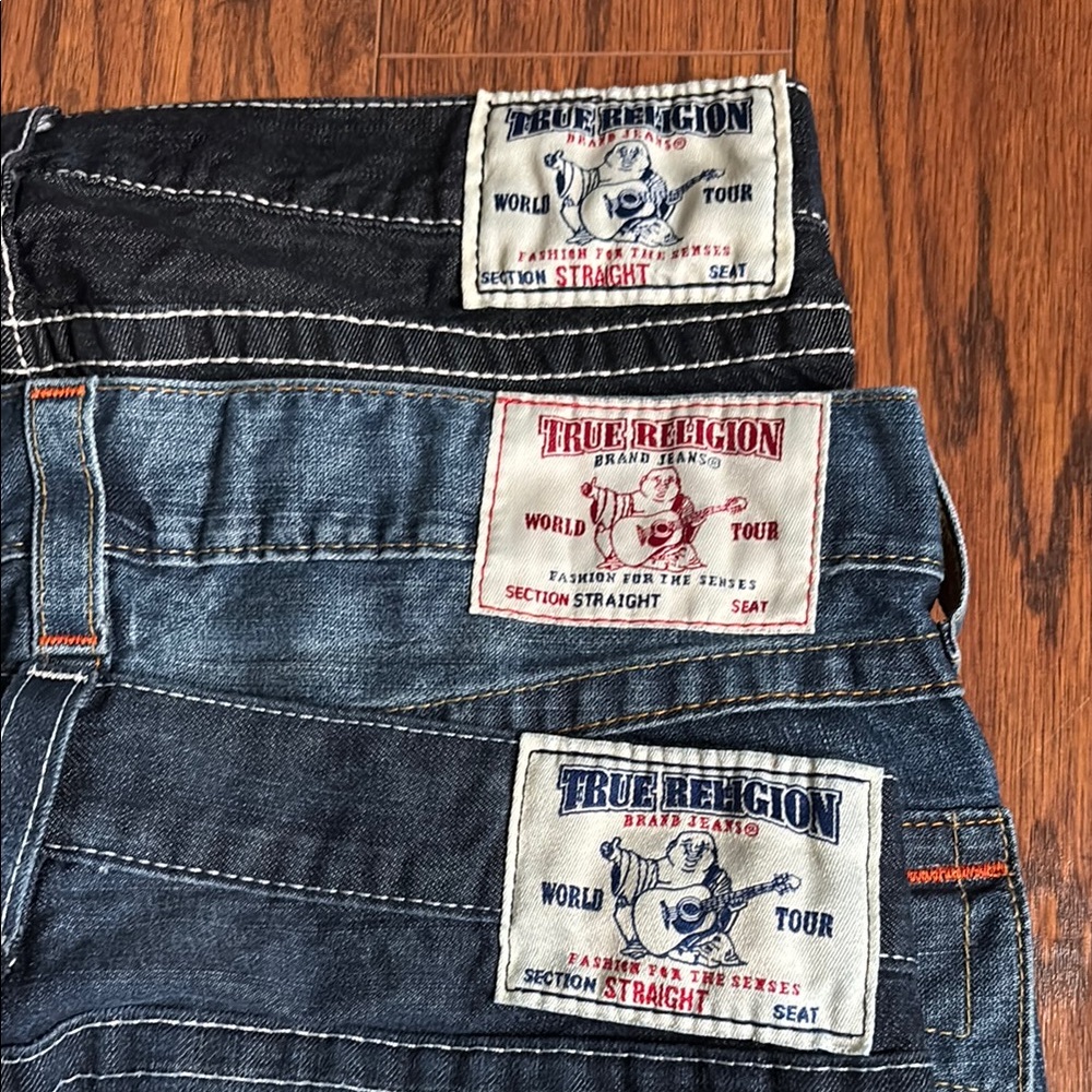 3 Pairs True Religion Straight Jeans - Picture 2 of 8
